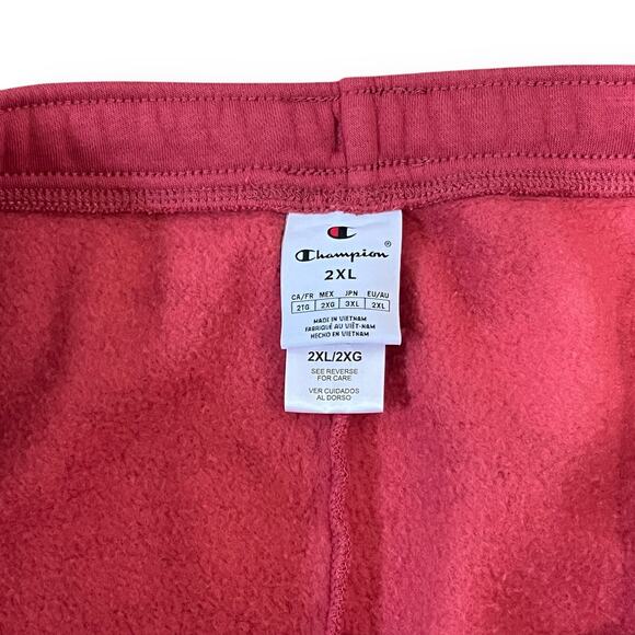 Champion Women's Fleece Jogger Size 2XL Redwood Red Elastic Waist Drawstring - Picture 4 of 10